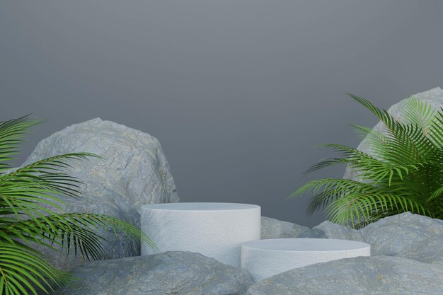 Abstract background scene of podium for display product for presentation concept 3D render