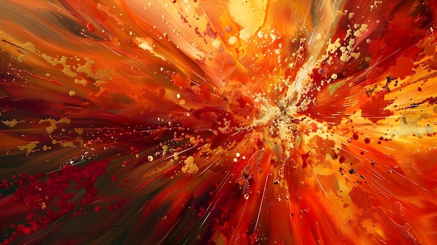 Abstract Background Showcasing Dynamic Fiery Colors and Bold Explosive Effects