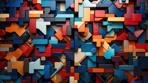 an abstract background showcasing a puzzle made up of interlocking book covers