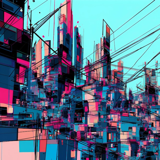 Abstract background of skyscrapers in the city