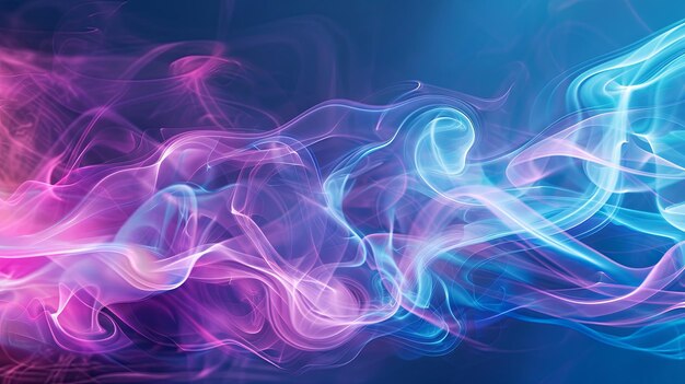 Abstract background of swirling blue and purple smoke