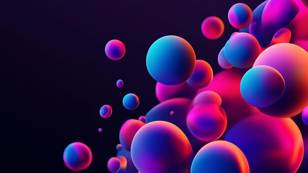 Abstract background of vibrant pink and blue spheres