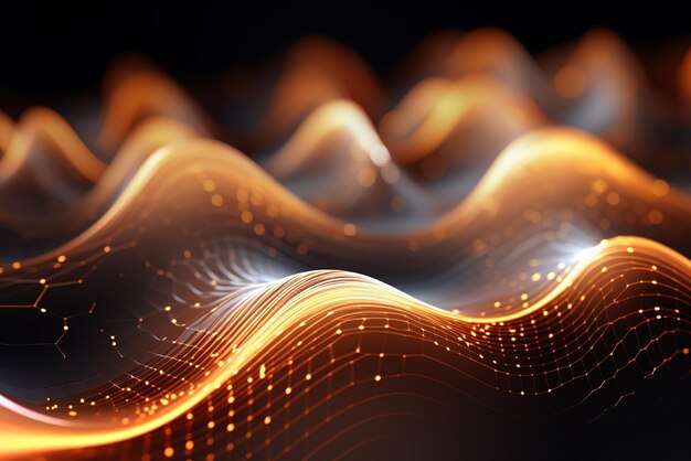 Abstract background wave lines dynamic flowing light data digital abstract technology generative ai