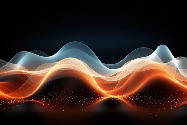 Abstract background wave lines dynamic flowing light data digital abstract technology generative ai