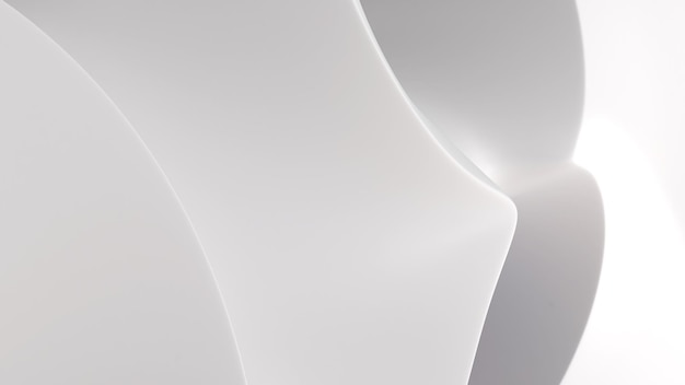 Abstract background white curved3D rendering