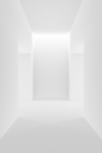 Abstract background of white interior design. 3D rendering.