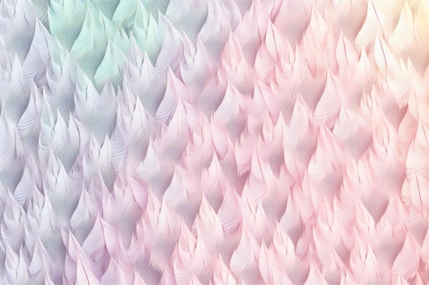 Abstract background of white and pink feathers in soft pastel colors