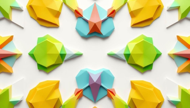 Photo abstract background with 3d paper folding art