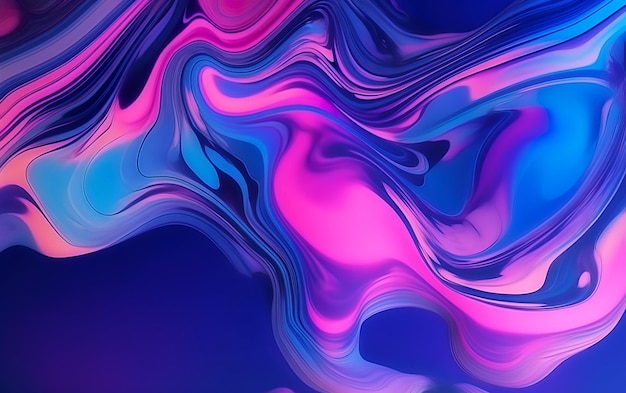 Abstract Background with 3D Waves blue pink and purple colors Wallpaper illustration design