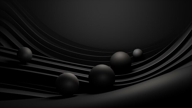 abstract background with black 3d spheres rubber bubbles stripe pattern on spheres Generated AI