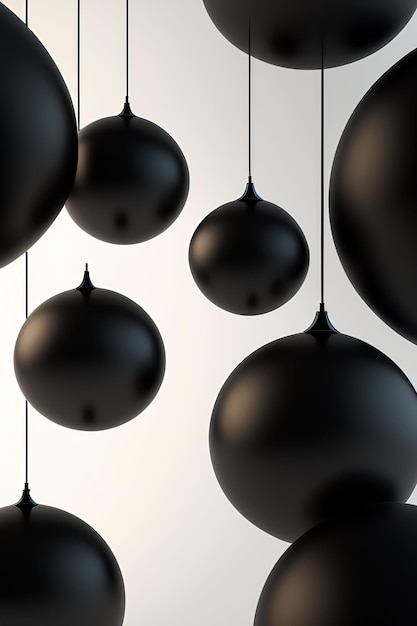 Abstract background with black balls and white web 3d render