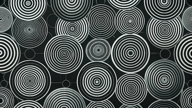 Photo abstract background with black and white concentric circles