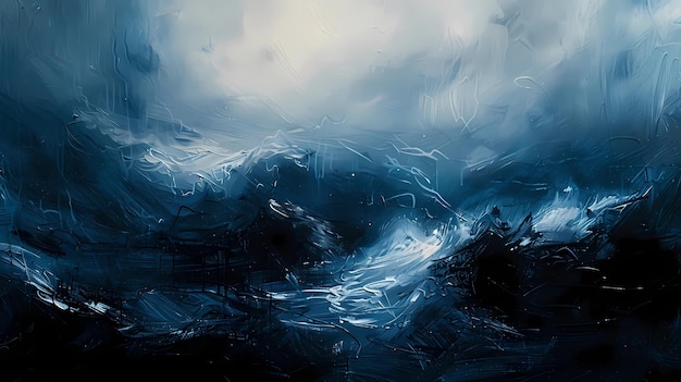 abstract background with blue and black paint splashes Generative AI illustrations