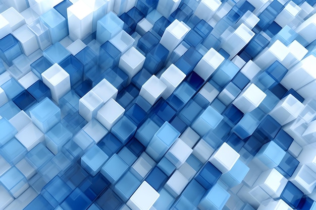 Abstract background with blue cubes