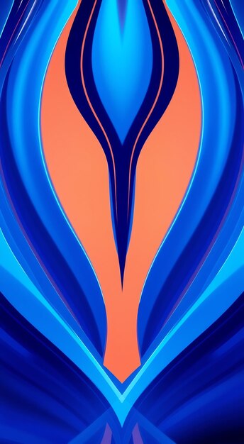 Abstract background with blue and orange color curves