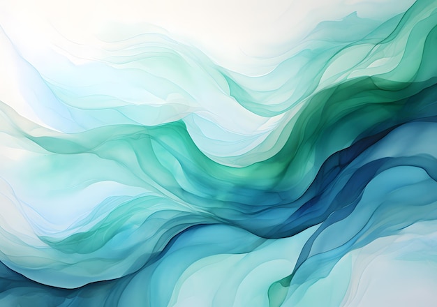 Abstract background with blue and turquoise color lines and waves