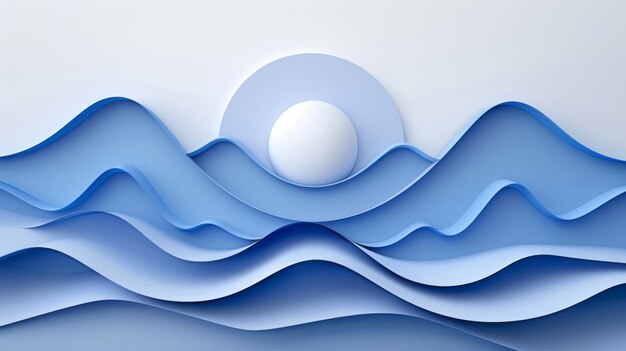 Abstract background with blue waves 3d rendering 3d illustration