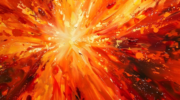 Abstract Background with Bold and Expressive RedOrange Explosion Effect