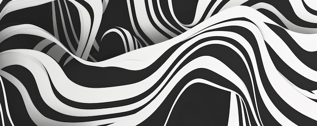 Photo an abstract background with bold rounded lines in black and white creating a striking and modern