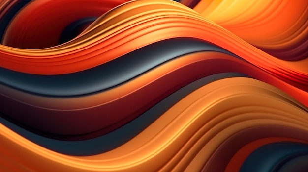 Abstract background with bright rubber lines moving curling and flowing Plasticine stripes in waves shapes Colourful modern wallpaper Horizontal illustration for banner design Generative AI