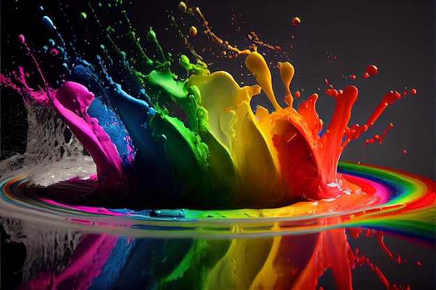 Abstract background with burst of colors