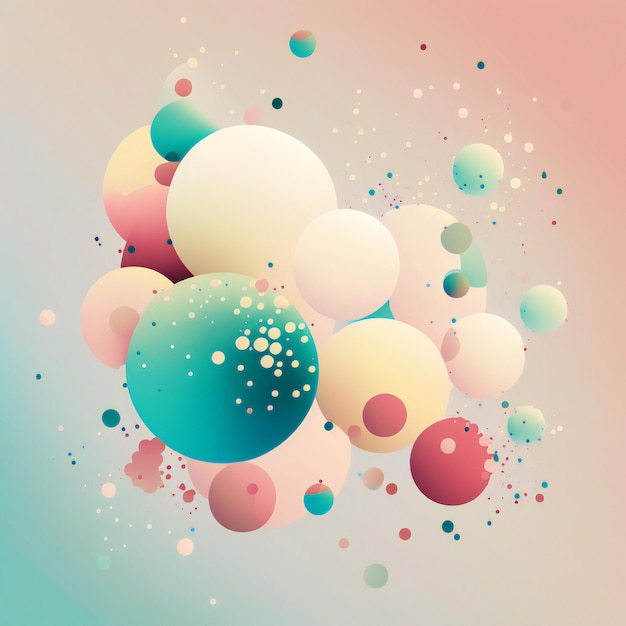 abstract background with circles and bubbles minimalist style