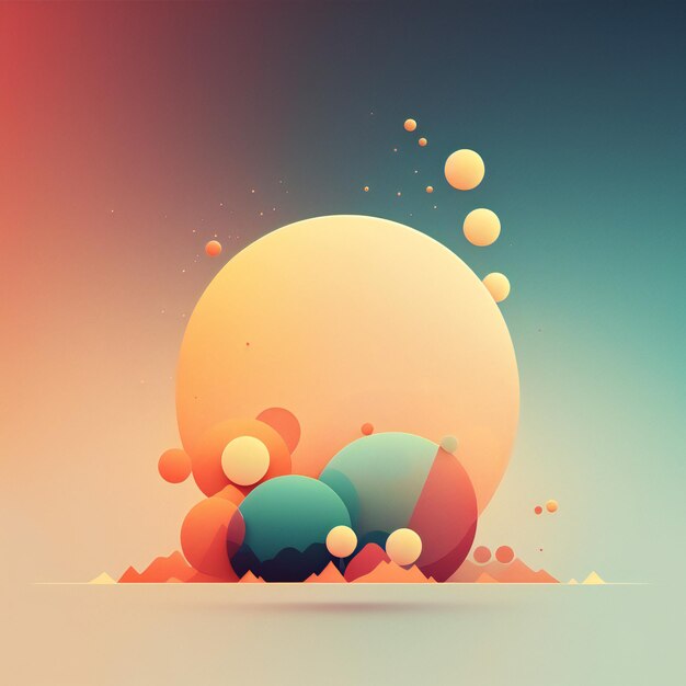 abstract background with circles and bubbles minimalist style