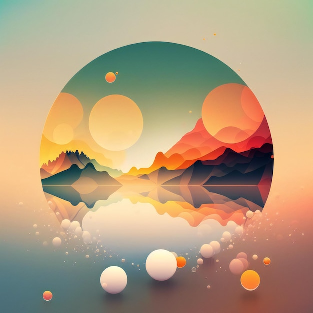 abstract background with circles and bubbles minimalist style