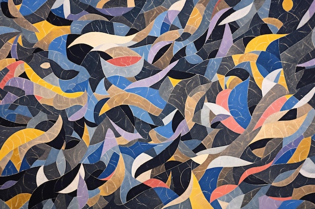 Abstract background with colored leaves in the style of a stained glass window