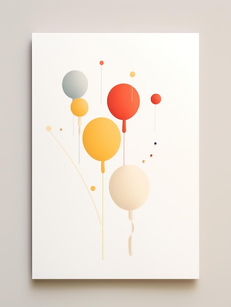 Abstract background with colorful balloons Minimalistic design