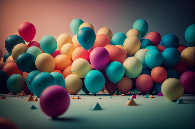 Abstract background with colorful balloonsgenerative ai