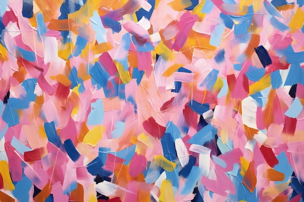 Abstract background with colorful brushstrokes of paint closeup