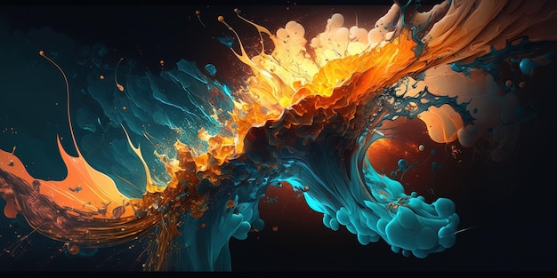 Abstract background with colorful fluid cloud motion Generative Ai