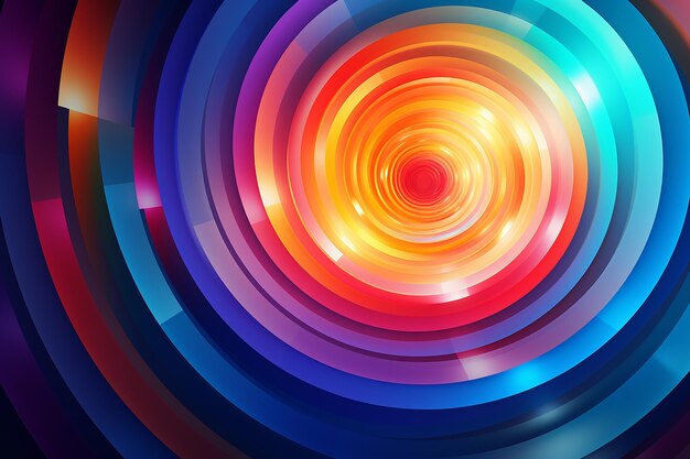 Abstract Background with Colorful Rings Half