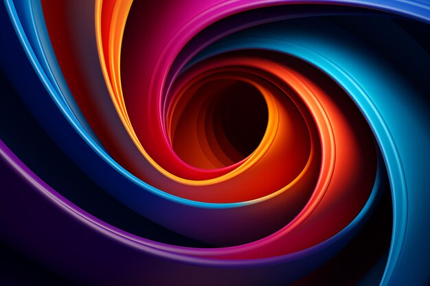 Abstract Background with Colorful Rings Half