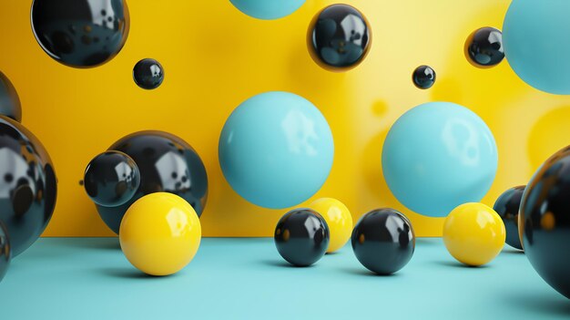 Photo abstract background with colorful spheres