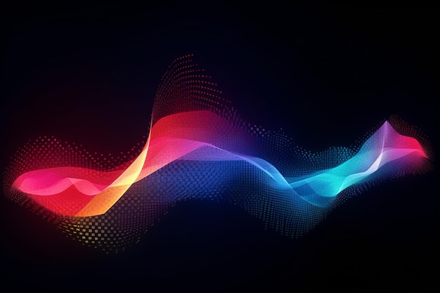 Abstract background with colorful waves and dots generative ai