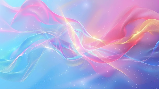 Abstract background with colorful waves and glowing light effects creating an atmosphere of fantasy and magic