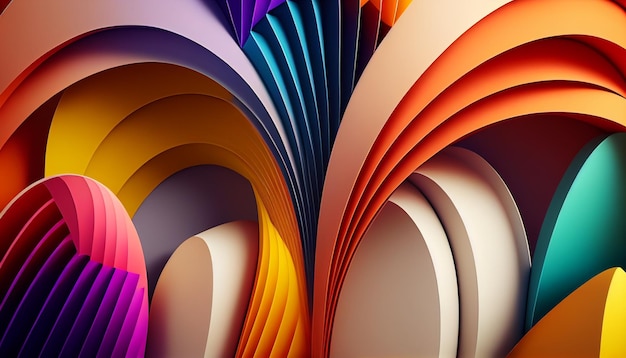 Abstract background with colourful arcs illustration