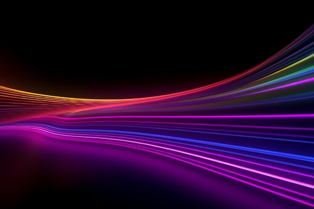 abstract background with curvy neon lines Trendy wallpaper with colorful spectrum