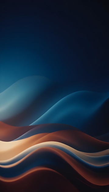 Abstract background with dark blue and brown waves