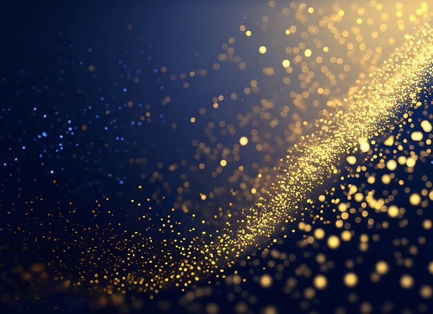 abstract background with Dark blue and gold particle ai generated