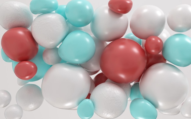 Abstract background with dynamic 3d soft colorful spheres