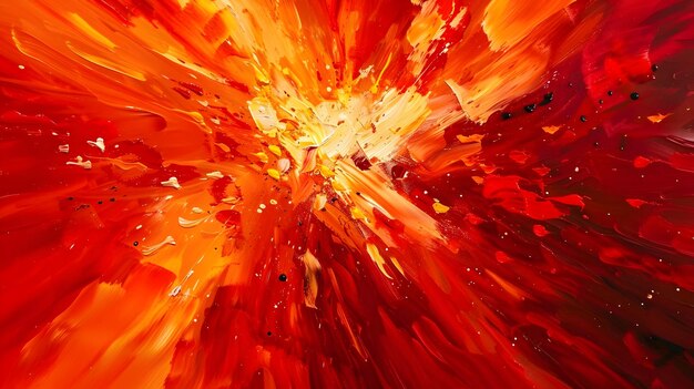 Abstract Background with Dynamic Fiery Strokes and Vibrant Energy