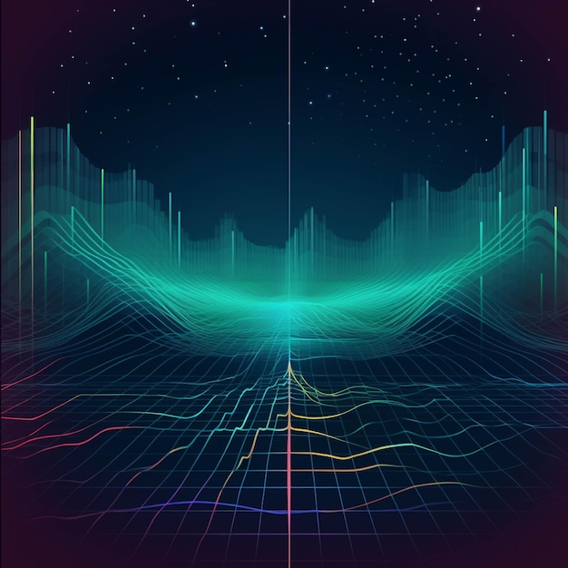 Abstract background with dynamic waves Futuristic technology style Vector illustration