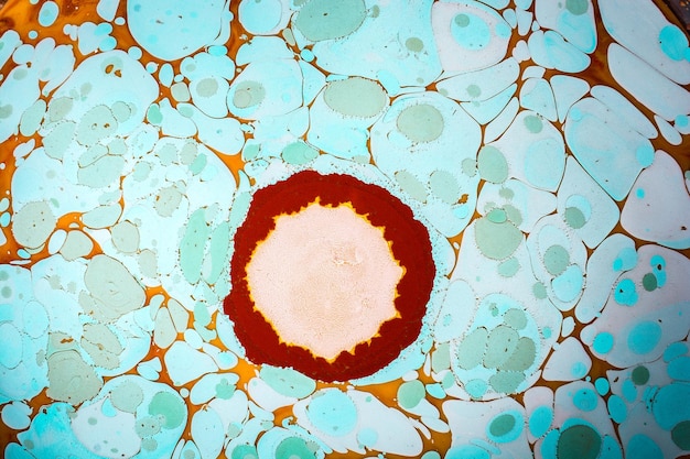 Abstract background with Ebru marbling painting with circle patterns