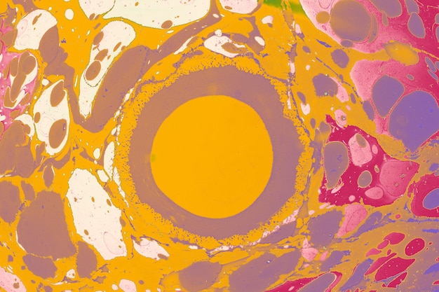 Abstract background with Ebru marbling painting with round circle patterns