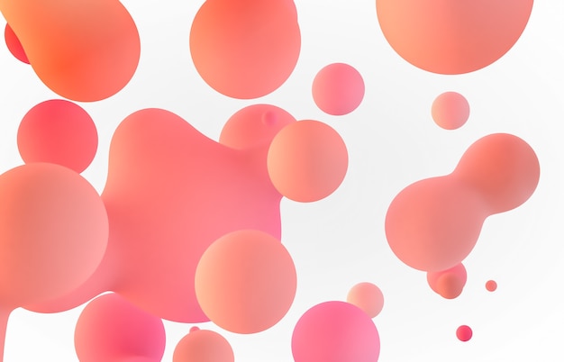 Photo abstract background with floating liquid blobs, bubbles.