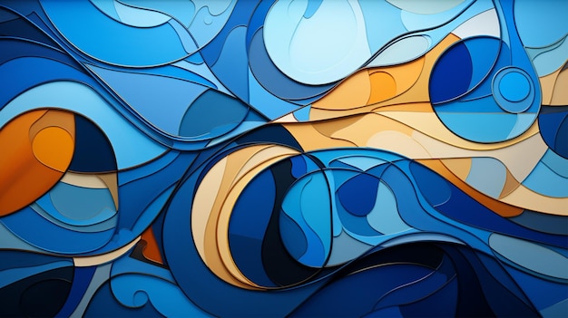 Abstract background with flowing lines and vibrant shades of blue