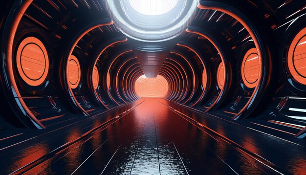 An abstract background with futuristic abstract tunnels and immersive environments Generative AI